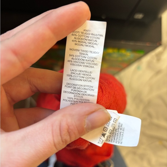 100% Cotton Brick Red Lucky Brand Boho Blouse Size M - Picture 9 of 13